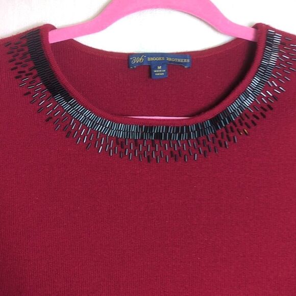 Brooks Brothers Sweater Med 100% Merino Wool Maroon - Picture 2 of 6